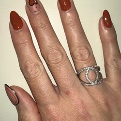 EnL Nail Bar - I picked out the fall (brown) colors separately from the design. They made it work! @clinkdrinkeat.ct