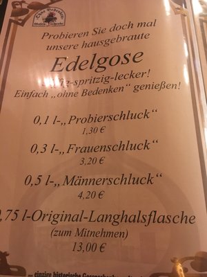 Menu photo 1 Gosenschenke "Ohne Bedenken" Leipzig, SN Menu photo 1 Gosenschenke "Ohne Bedenken" Leipzig, SN