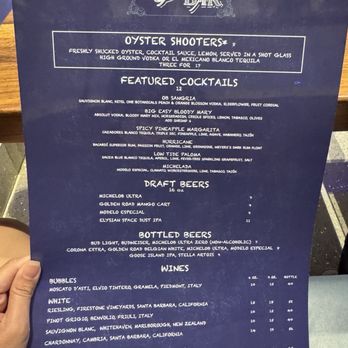 The Oyster Bar - Menu 04.03.26 - Bars Near Me - Las Vegas, Nevada