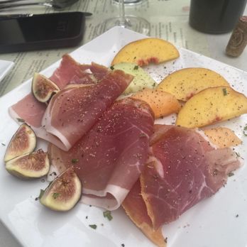 Della Santina's - Antipasto fresh melon, fresh stone, fruit, fresh figs, and I forget the name of the meet. It was fantastic! - Italian Near Me - Sonoma, California Della Santina's - Antipasto fresh melon, fresh stone, fruit, fresh figs, and I forget the name of the meet. It was fantastic! - Italian Near Me - Sonoma, California