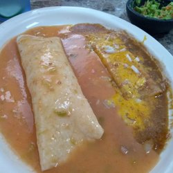 Cristina's Family Restaurant - Burrito with mild sauce. More of a mild tomato taste. I added the enchilada sauce.