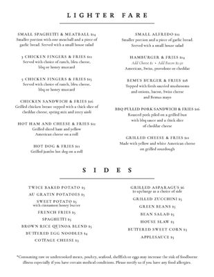 Menu photo 2 Bemus Point Inn Bemus Point, NY