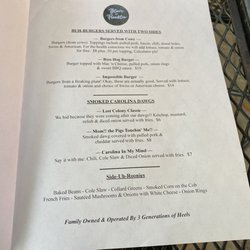Blues On Franklin - Menu