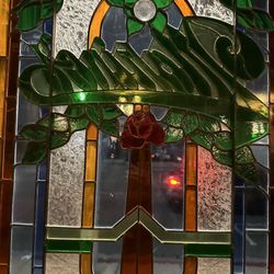 Marino's Italian Restaurant - The famous stained glass Marinos door