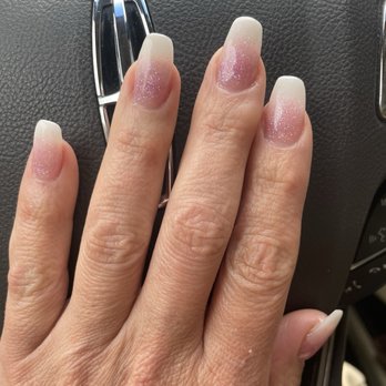 Mailan Nail Salon - Just a simple sparkly pink and white set this time. - Nail Salons Near Me - Studio City, California Mailan Nail Salon - Just a simple sparkly pink and white set this time. - Nail Salons Near Me - Studio City, California