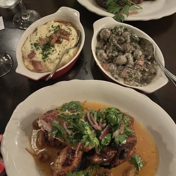 Gilt Bar - Mashed Potatoes, Mushroom carbonara and roasted chicken - New American Near Me - Chicago, Illinois
