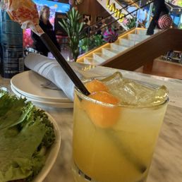 some peach cocktail some peach cocktail