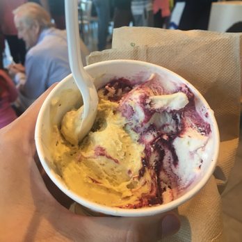 Mitchell's Ice Cream - Solon - Taster's duo...2 flavors for the price of a single scoop. Mine is half pistachio, half lemon raspberry frozen yogurt - Ice Cream & Frozen Yogurt Near Me - Solon, Ohio Mitchell's Ice Cream - Solon - Taster's duo...2 flavors for the price of a single scoop. Mine is half pistachio, half lemon raspberry frozen yogurt - Ice Cream & Frozen Yogurt Near Me - Solon, Ohio