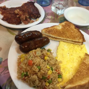 Sunrise Breakfast Shoppe - Filipino breakfast with sweet sausage (longanisa), eggs, toast, fried rice and an additional side of corn beef hash - Breakfast & Brunch Near Me - Chesapeake, Virginia Sunrise Breakfast Shoppe - Filipino breakfast with sweet sausage (longanisa), eggs, toast, fried rice and an additional side of corn beef hash - Breakfast & Brunch Near Me - Chesapeake, Virginia