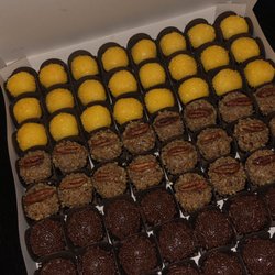Brigadeiro City - White Brigadeiro, Pecan Pie, Belgian Milk Chocolate Brigadeiro.