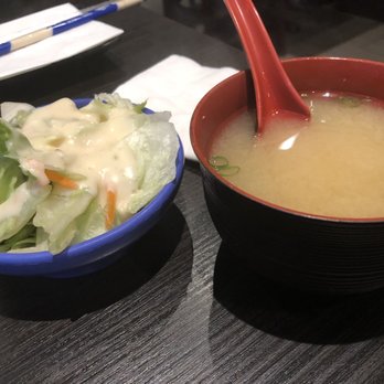 Sushi Ichimoto - Salad and miso soup - Sushi Bars Near Me - Hayward, California