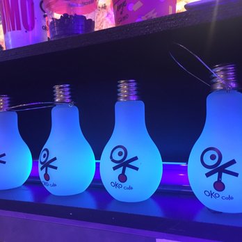 Oko Cafe - Pretty glow in the dark bulbs! - Cafes Near Me - Gardena, California