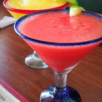 Coyote Rojo # 4 - Strawberry and mango margaritas! They did not hold back on the alcohol. I'm a light weight. - Mexican Near Me - Spring Hill, Florida