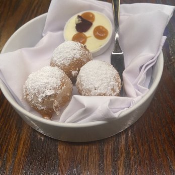 Juniper - Zeppoli with caramel mascarpone - Italian Near Me - Austin, Texas Juniper - Zeppoli with caramel mascarpone - Italian Near Me - Austin, Texas
