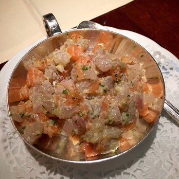 Le Duc - Salmon tar tar. Pass on this. Not very flavorful but the fish was fresh - Restaurants Near Me - Paris, 75