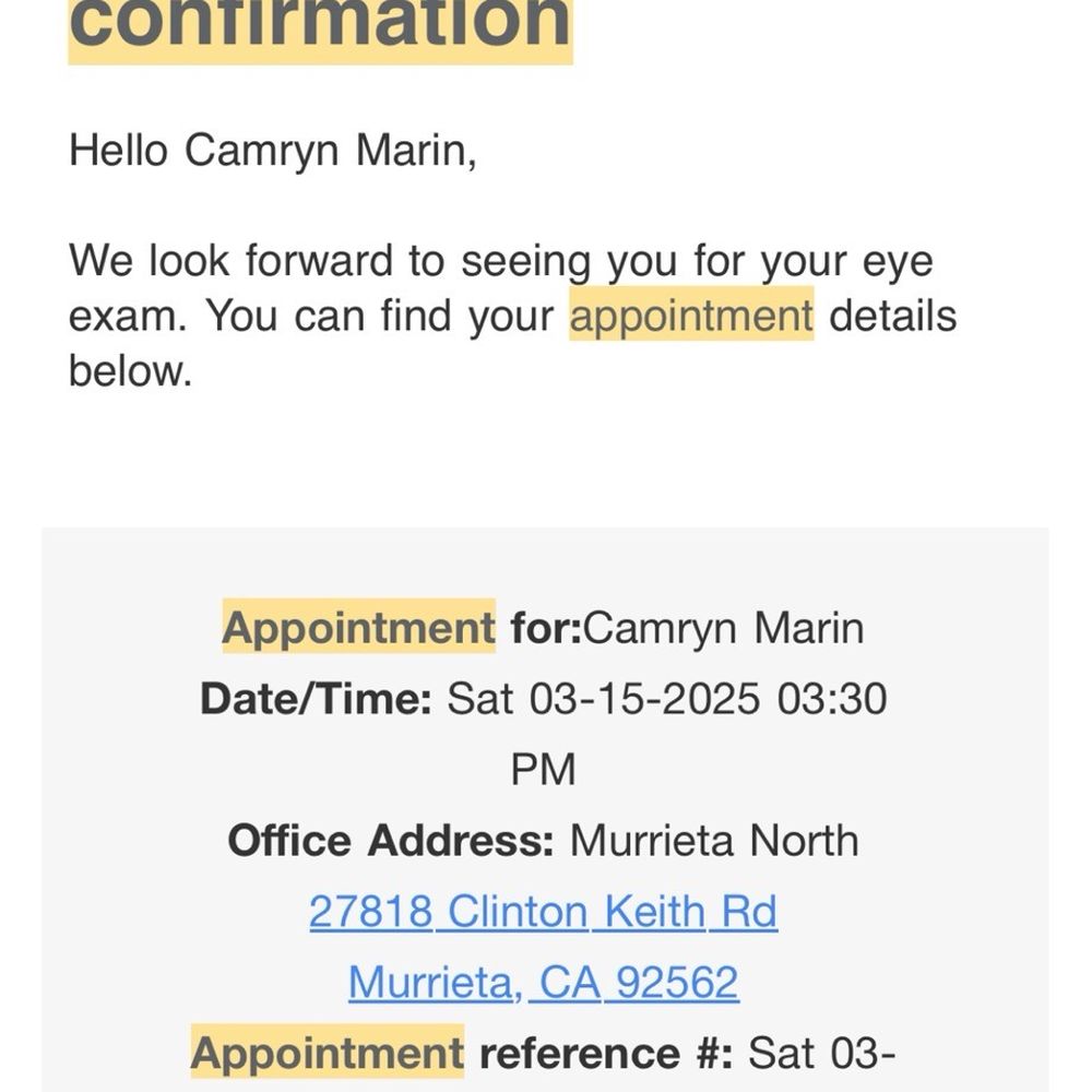 Target Optical - Confirmation - Eyewear & Opticians Near Me - Murrieta, California