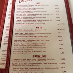 Wine Menu Wine Menu