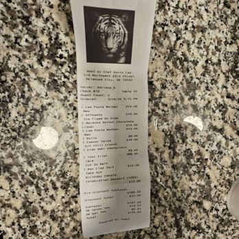 MAHT - Dinner receipt - Steakhouses Near Me - Oklahoma City, Oklahoma