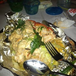 Parade Thai Restaurant - Seafood special. Came out flaming. Looked impressive but not to taste