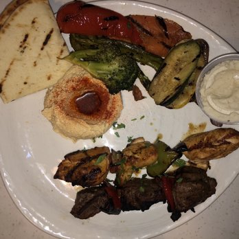 Olive Pit Grill -  Brea - Chicken & Steak Kabob $17.50 + $2 (garlic sauce) for this sad plate $19.50 - Greek Near Me - Brea, California
