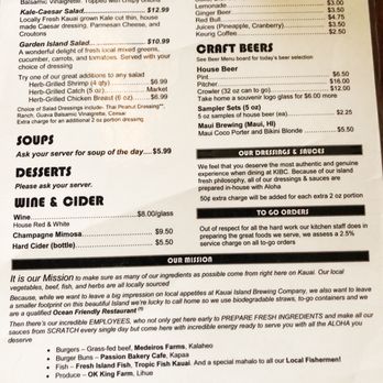 Kauai Island Brewing - Menu back - American Near Me - Eleele, Hawaii Kauai Island Brewing - Menu back - American Near Me - Eleele, Hawaii