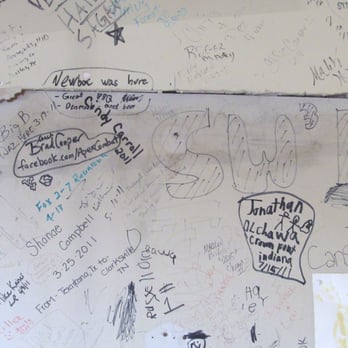 Roadside Bbq - A sampling of the wall graffiti at Roadside. - Barbeque Near Me - Proctor, Arkansas