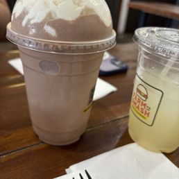 Chocolate shake and classic agave lemonade Chocolate shake and classic agave lemonade