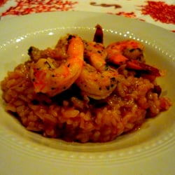 Voyage à Travers les Sens - Risotto aux scampis et cœurs d'artichauts. Un dé-li-ce!