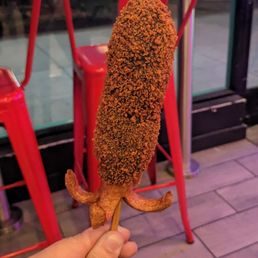 Squid Ink Corn Dog