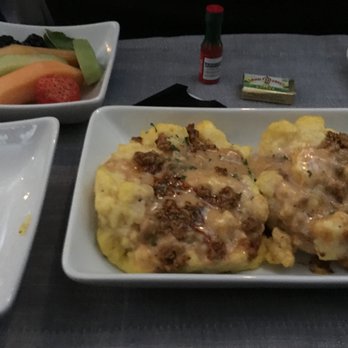American Airlines - Morning Breakfast on the way to D.C-hard fruit and much to be desired biscuits with a minuscule amount of cheese... - Airlines Near Me - Arlington, Virginia American Airlines - Morning Breakfast on the way to D.C-hard fruit and much to be desired biscuits with a minuscule amount of cheese... - Airlines Near Me - Arlington, Virginia