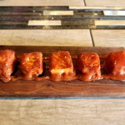 Raices Restaurant - Fried cheese with homemade guava sauce... check out the plating!