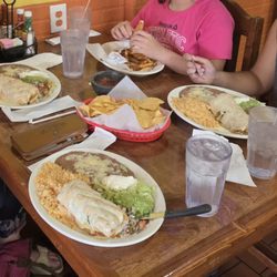 Taqueria and Restaurant Mi Pueblo 2 - 2 Steak Chimichongas, 1 Shrimp Chimichonga. 1 child's order fries and chicken strips.