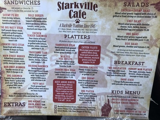 Menu photo 2 Starkville Cafe Starkville, MS Menu photo 2 Starkville Cafe Starkville, MS