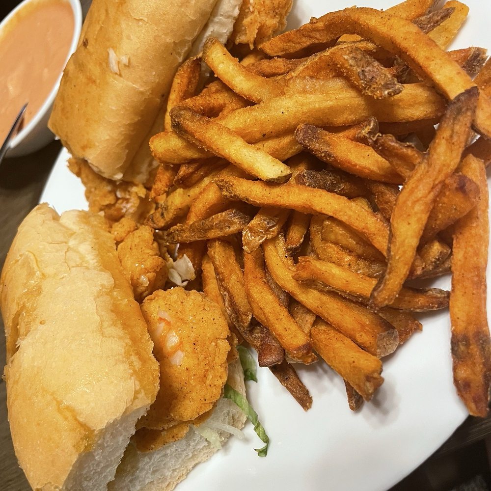 Mike Anderson's - Prairieville - Shrimp poboy with fries - Southern Near Me - Prairieville, Louisiana