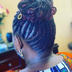 Feedins cornrows with up do