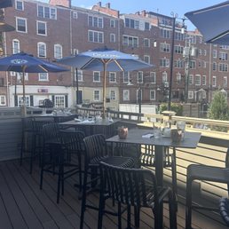 Clearly open tables overlooking the water Clearly open tables overlooking the water