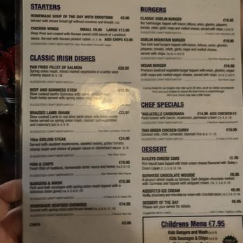 Darkey Kellys - Menu - Pubs Near Me - Dublin, D