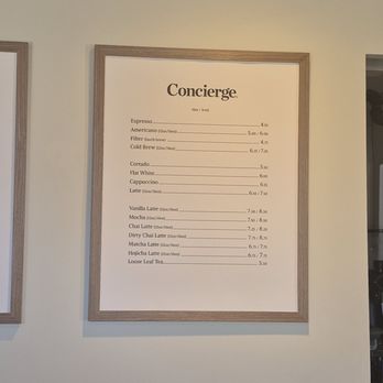 Concierge Coffee - menu 3/3 - Coffee & Tea Near Me - Los Angeles, California