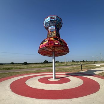 Route 66 Midpoint Marker - Push Pin - Wellston, OK Route 66 Mid Point in OK - Public Art Near Me - Wellston, Oklahoma