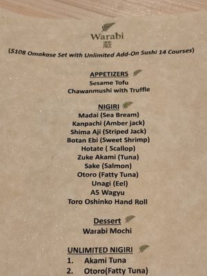 Menu photo 6 Warabi Omakase New York, NY Menu photo 6 Warabi Omakase New York, NY