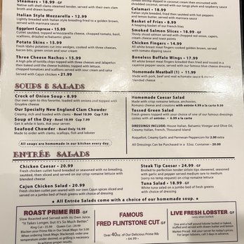 New England Steak & Seafood - Menu as of Nov 2021, page 1 of 2 - American Near Me - Mendon, Massachusetts