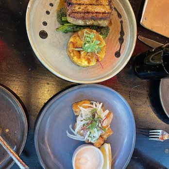 Lucuma Kitchen and Bar - Tacacho con atún & chicharrones de hongos - Peruvian Near Me - Oakland, California Lucuma Kitchen and Bar - Tacacho con atún & chicharrones de hongos - Peruvian Near Me - Oakland, California