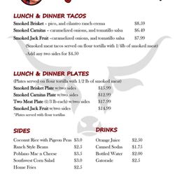 Evelyn’s Tex-Mex BBQ - Menu