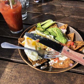 Eureka! - Chilaquiles after I had a few bites and the bloody Mary's in the background - American Near Me - Las Vegas, Nevada Eureka! - Chilaquiles after I had a few bites and the bloody Mary's in the background - American Near Me - Las Vegas, Nevada