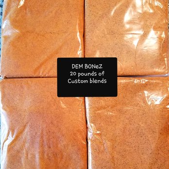 DEM BONeZ Bar-B-Que - ows four bags of custom blends - Barbeque Near Me DEM BONeZ Bar-B-Que - ows four bags of custom blends - Barbeque Near Me