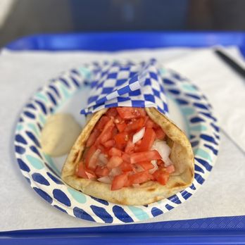 Yiassoo - Chicken Souvlaki Sandwich - Greek Near Me - Cupertino, California Yiassoo - Chicken Souvlaki Sandwich - Greek Near Me - Cupertino, California