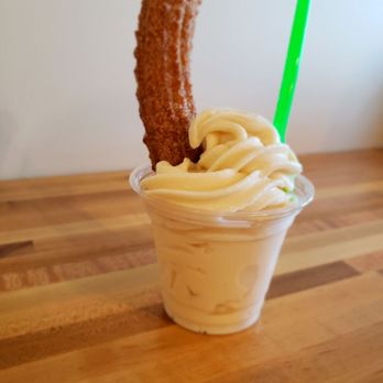DULCE Churro Cafe - Dulce de leche filled churro with vanilla soft serve. - Desserts Near Me - Gilbert, Arizona DULCE Churro Cafe - Dulce de leche filled churro with vanilla soft serve. - Desserts Near Me - Gilbert, Arizona