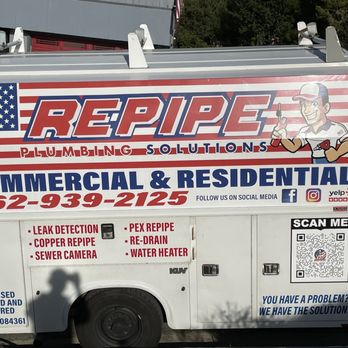 Repipe Plumbing Solutions - The company's truck - Plumbing Near Me - Hacienda Heights, California Repipe Plumbing Solutions - The company's truck - Plumbing Near Me - Hacienda Heights, California