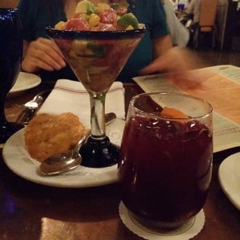 Hugo's - Ceviche atun and a fresh glass of sangria. - Mexican Near Me - Houston, Texas