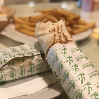 La Marsa Troy - Fries and chicken shawarma sandwich - Mediterranean Near Me - Troy, Michigan